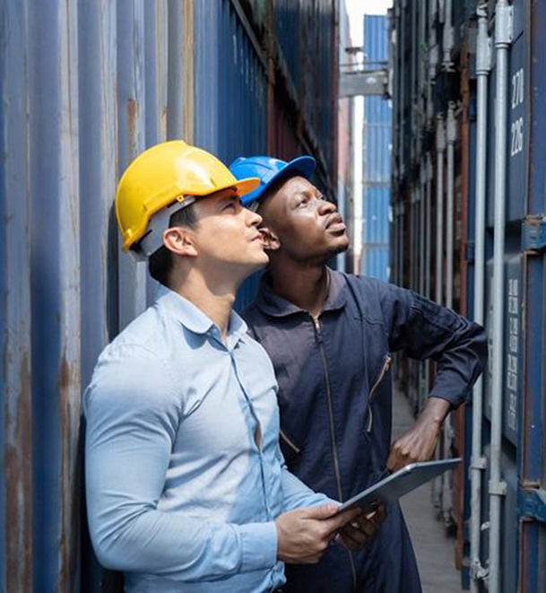 Inspectors Inspecting the Container